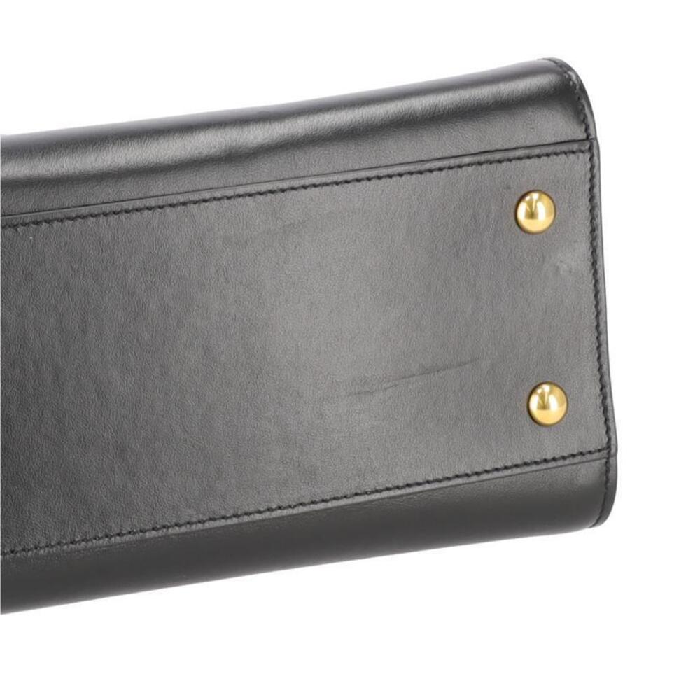 Saint Laurent Monogram Cabas Leather Shoulder Bag Black - Picture 9 of 10